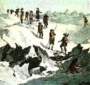 unknow artist horace de saussures expedition var den tredje som besteg mont blancs topp Sweden oil painting artist